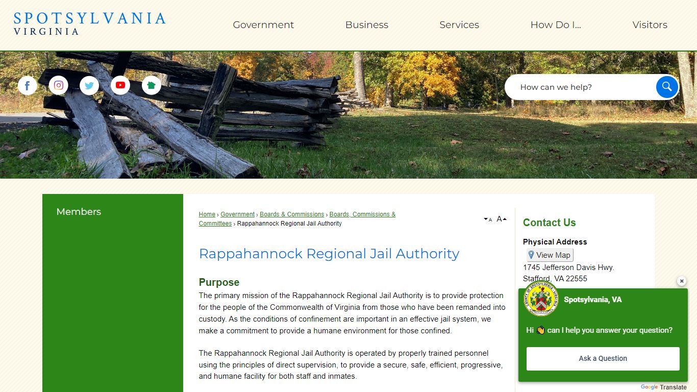 Rappahannock Regional Jail Authority | Spotsylvania County, VA